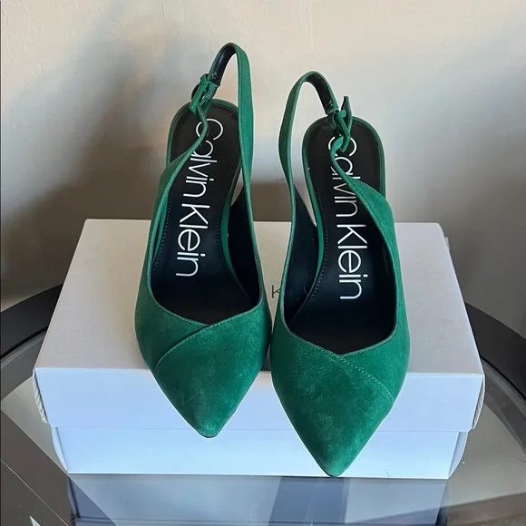 Calvin Klein Emerald Slingback Heels - Picture 2 of 2